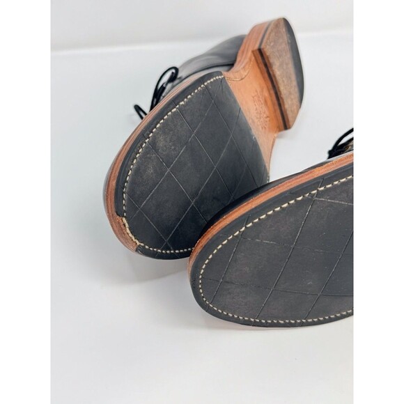 J Crew Mens Shoes Black Oar Stripe Italian Leather Derby Lace Up Formal US 8 - Picture 8 of 14